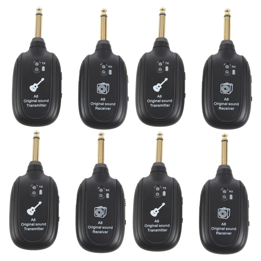 4X Uhf Guitar Wireless System Transmitter Receiver Built-In Rechargeable 4762103376517