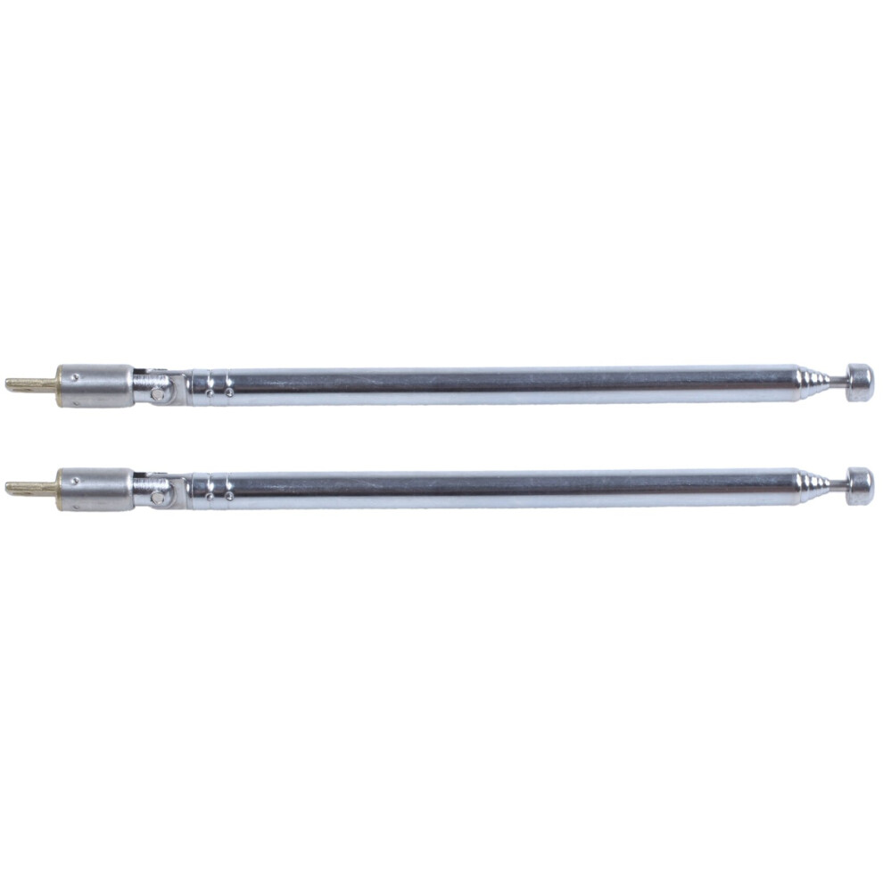 2X Replacement 49cm 19.3 inch 6 Sections Telescopic Antenna Aerial for Radio TV