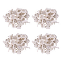 80 Pcs Plastic Heavy Wall Picture Frame Hooks Hangers 3-Pin Small White