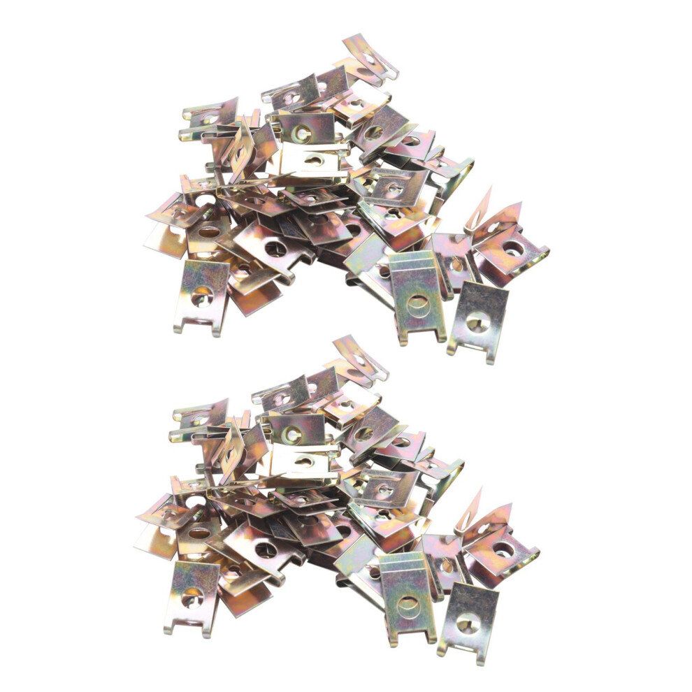 100Pcs Tone Spring Metal Car Door Panel Screw U-Type Clips Bronze 4762103354065