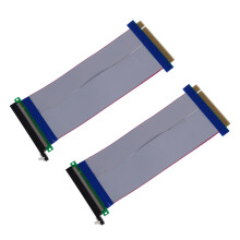 2X PCI-E 16X Riser Card Extender Extension Cable Ribbon Flex