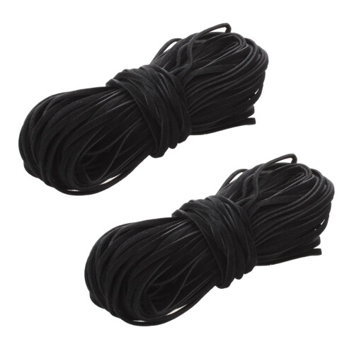 2pcs 18M Leather String Ribbon Cord 2mm Black DIY
