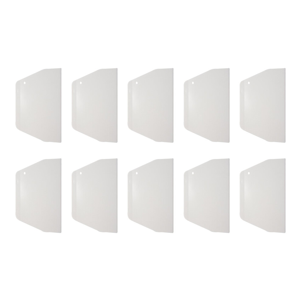 10X Flat White Plastic Cake Decorator Dough Pastry Scraper Tool 19 cm x 12.5cm