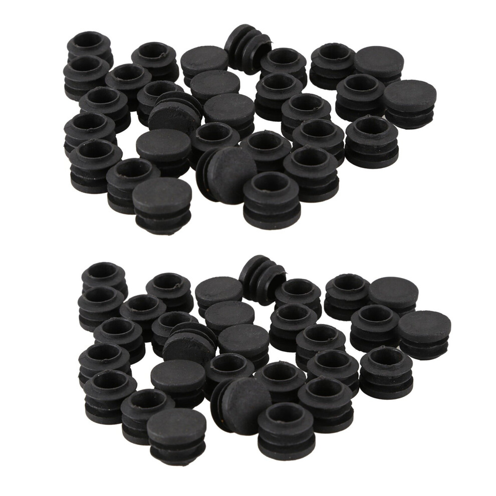 Round Table Chair Leg Tube Pipe Insert End Cap 19Mm Dia 60Pcs Black 4762103355772