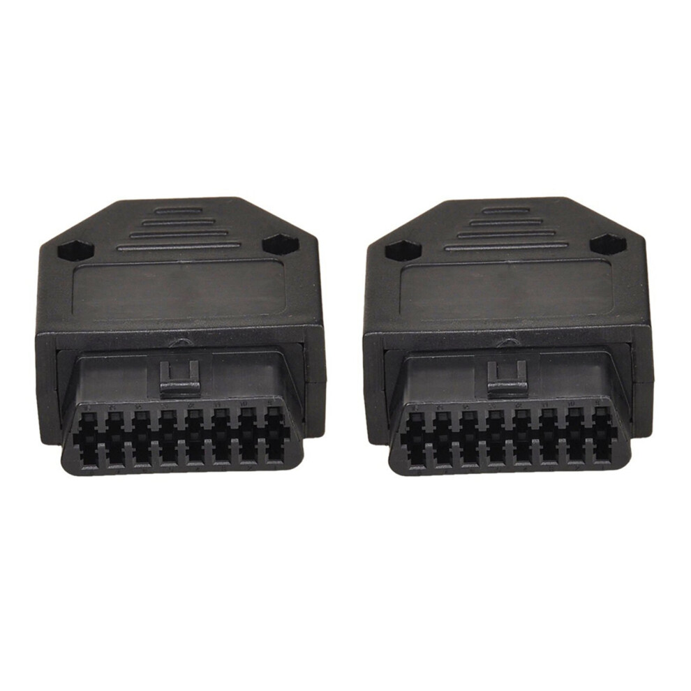 2X Obd2 Obd Ii 16 Pin Connector Socket Diagnostic Tool Adapter Obd Connector + Enclosures + Terminal + Screws 4762103327274