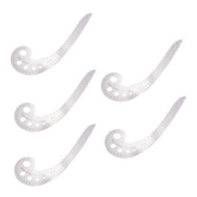 5pcs 11.8 inch Long Comma Shaped Plastic Transparent French Curve Ruler Spline
