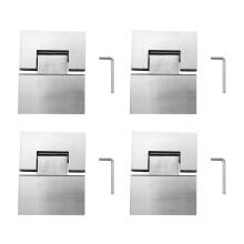 4X Heavy Duty 180 Degree Glass Door Cabinet Showcase Cabinet Clip Glass Shower Door Hinge Parts Stainless Steel Polished