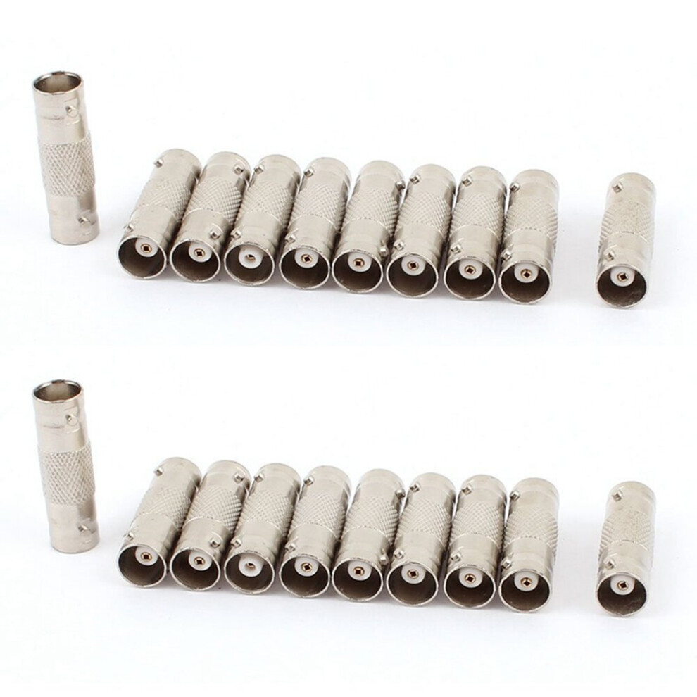 20Pcs Bnc Female Cctv Rg59 Coaxial Adapter Silver 4762103360820