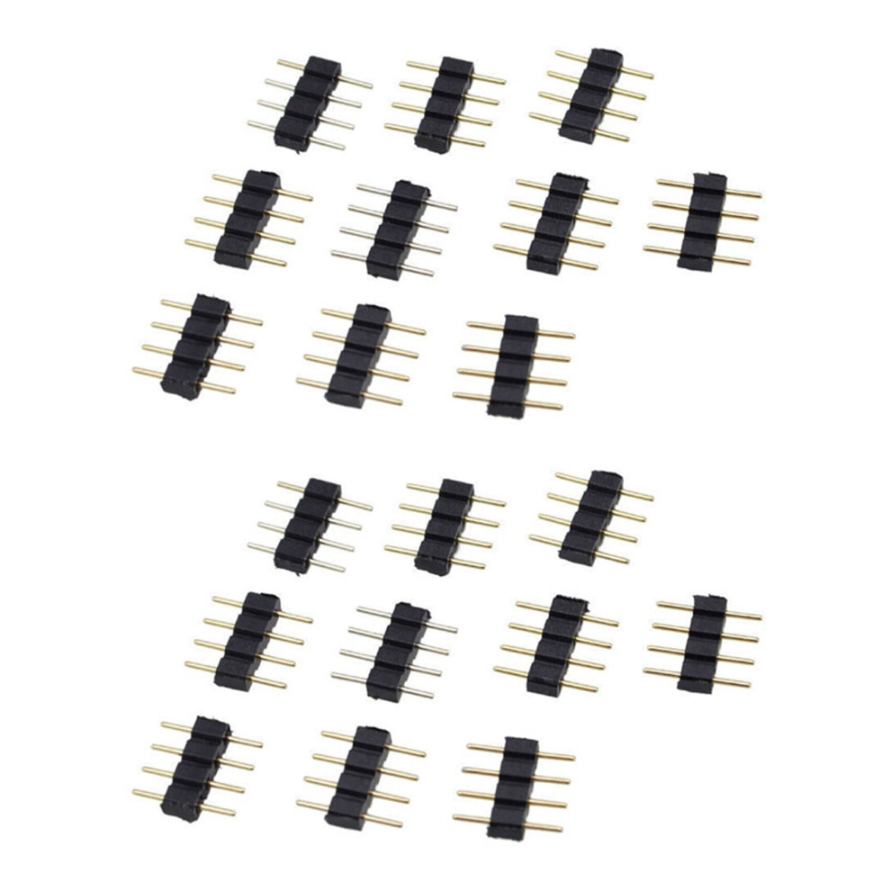 100Pcs 4 Pin Rgb Male Plug Adapter Connector For 3528 5050 Strip Light 4762103320787