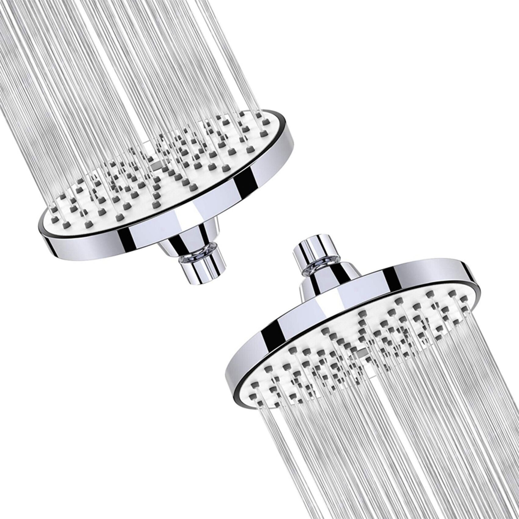 WASSA High Pressure Shower Head - 3″ Anti-clog Anti-leak Fixed Chrome Showerhead Adjustable Metal Swivel Ball Joint With Filter Ultimate Shower Experience Even At Low Water Flow Pressure - View #6
