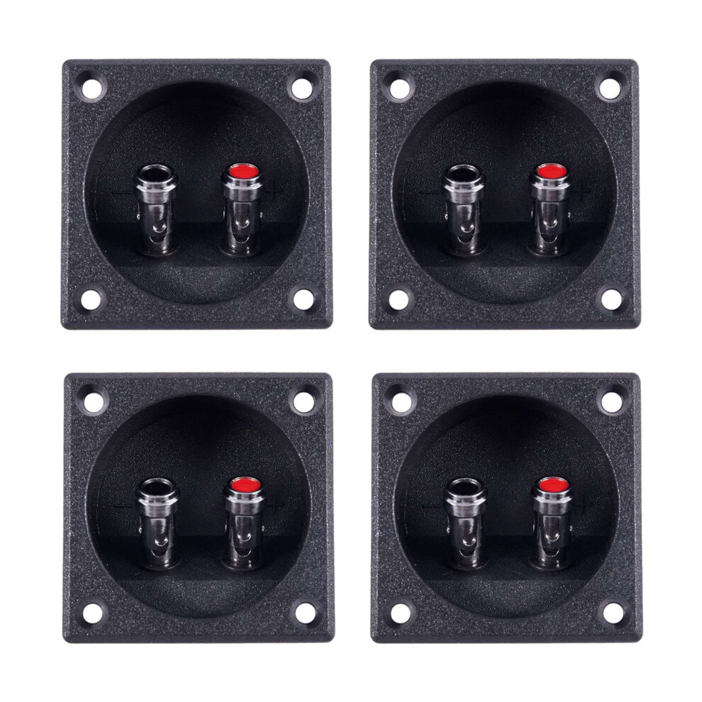 Photos - Cable (video, audio, USB) 4X Square Shape Double Binding Post Type Speaker Box Terminal Cup Black