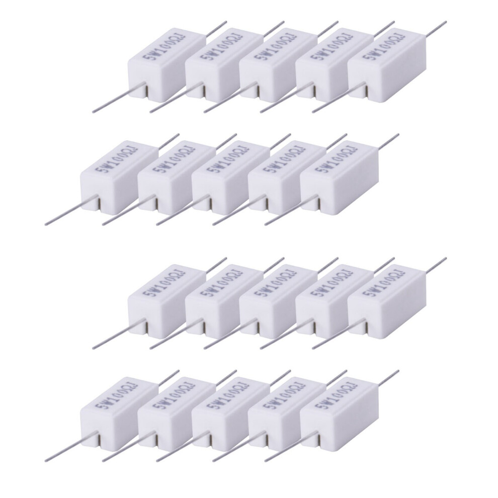 20X Wirewound Ceramic Cement Resistors 100 Ohm 5W Watt 5% 4762103338867