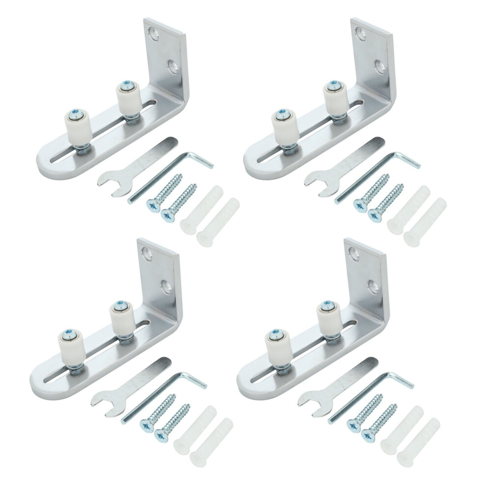 4X Floor Guide For Bottom Of Sliding Barn Doors Adjustable Wall Mount Stay Roller Guide 4762103321623