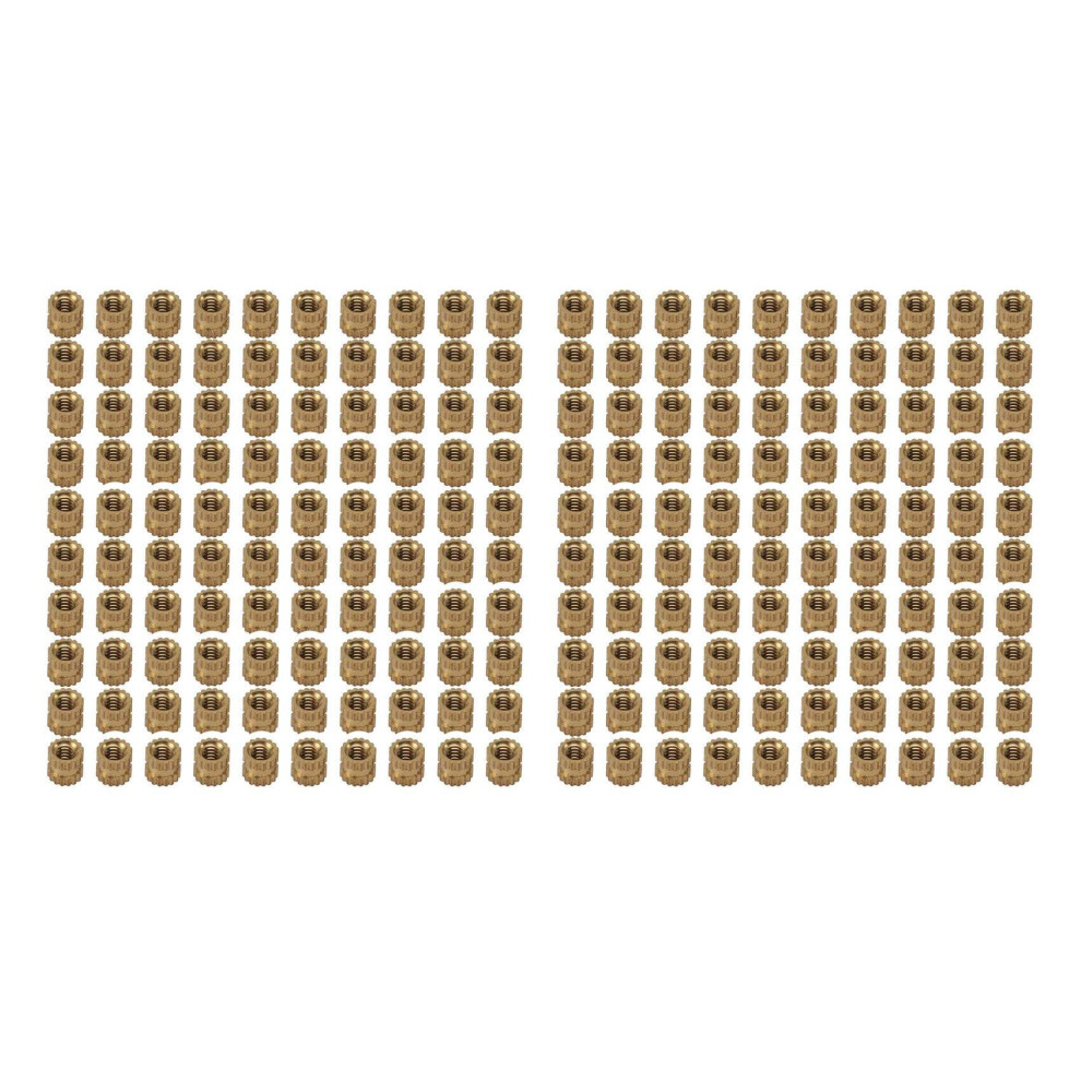 M2 X 3Mm Brass Cylinder Knurled Threaded Round Insert Embedded Nuts 200Pcs 4762103376760