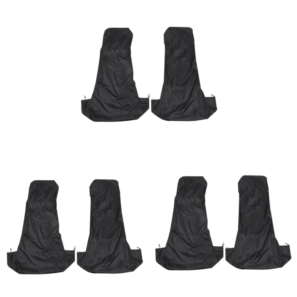 6X Universal Waterproof Nylon Front Car Van Covers Protectors Pair Black 4762103333176