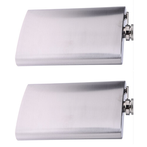 2X Whiskey Pocket 10Oz Hip Flask Liquor Alcohol with Stainless Steel Screw Cap