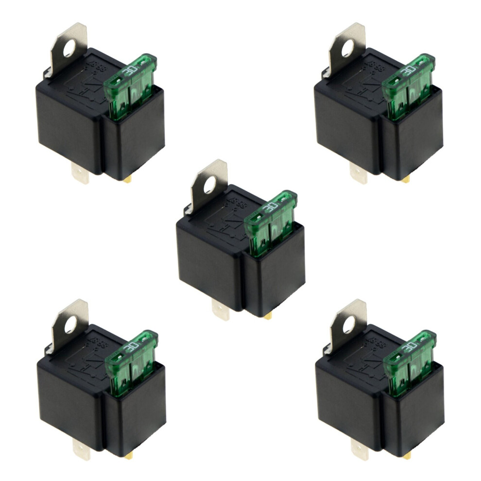 5X 4Pin Dc12v 30A Fused On/Off Automotive Fused Relay With Insurance Wire 4762103381979