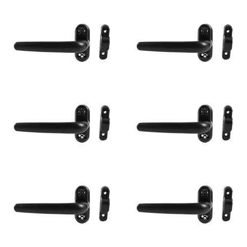 6X Door and Window Handle Lock Casement Window Lock Wheel Handle Black