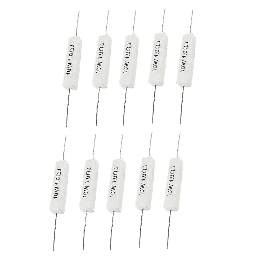 1.0 Ohm 10W Wirewound Ceramic Cement Resistor 10 Pcs 4762103337891