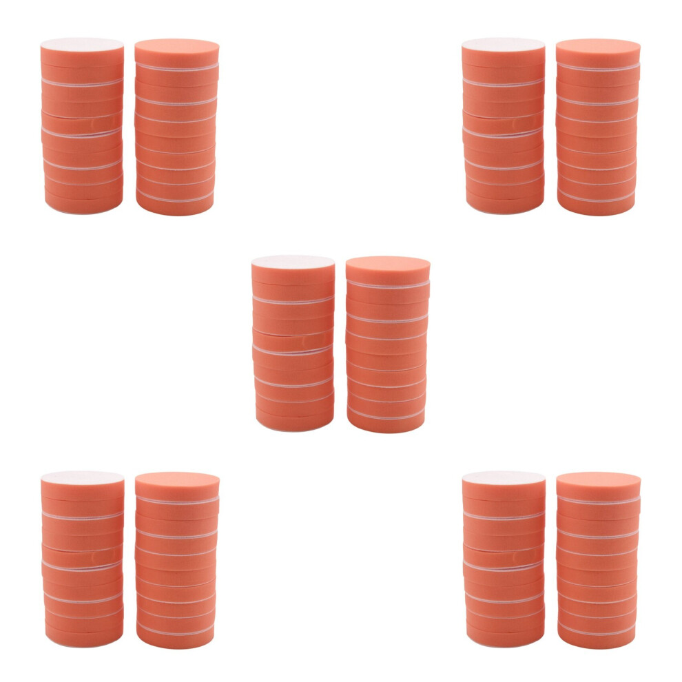 100Pcs 125Mm Gross Polishing Buffing Pads 5 Inch Flat Sponge Car Polisher Clean Waxing Auto Paint Maintenance Care Orange 4762103306934