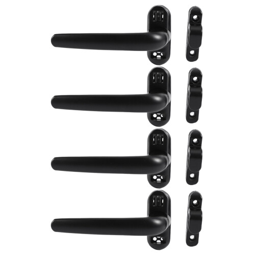 4X Door and Window Handle Lock Casement Window Lock Wheel Handle Black