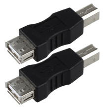 2X USB Type A Female to USB Type B Male Adapter
