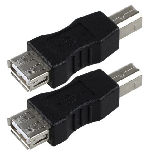 2X USB Type A Female to USB Type B Male Adapter