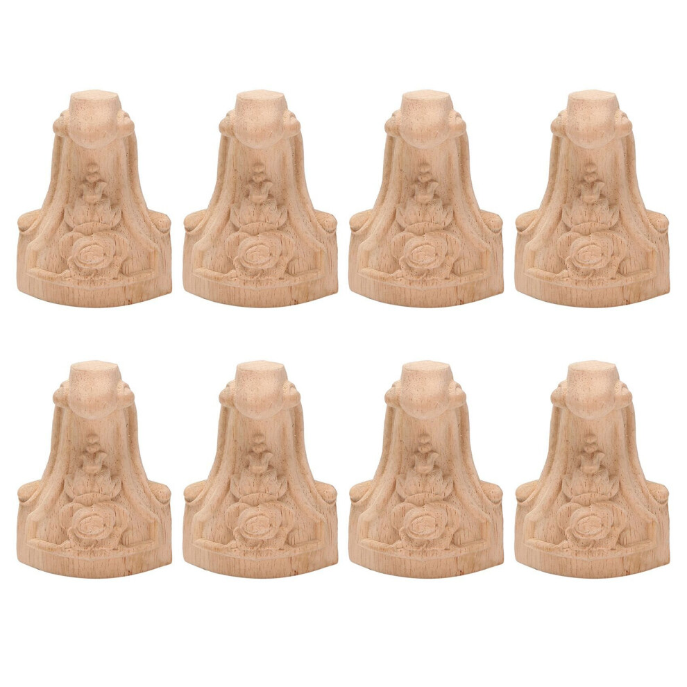 8Pcs 10X6cm European Style Solid Wood Carved Furniture Foot Legs Tv Cabinet Feets 4762103374834