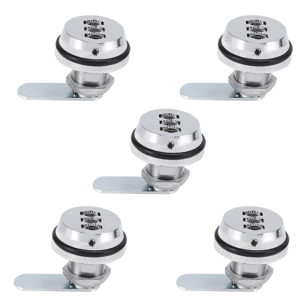 5X Alloy Code Combination Cam Lock Keyless Post Mail Box Cabinet Rv 3 Dial Silver 4762103330861