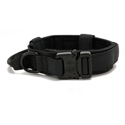(Black, M(14-17.5")) Military Tactical Medium Large Dog Collar