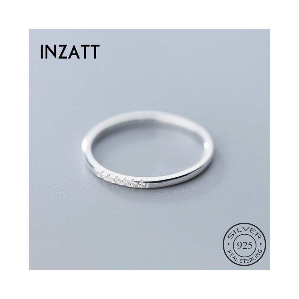 Real 925 Sterling Silver Zircon Round Geometric Ring For Women Fine Jewelry Minimalist Accessories Gift-image-OPC-PBRJXNF-NEW