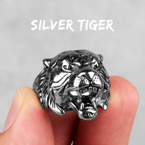 Stainless Steel Animal Men Rings Eagle Dog Dragon Bird Snake Punk Hip ...