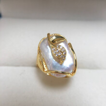 Baroque Pearl Ring 100% Real Natural Freshwater Pearl 18K Plating Women Jewelry Individual Ring