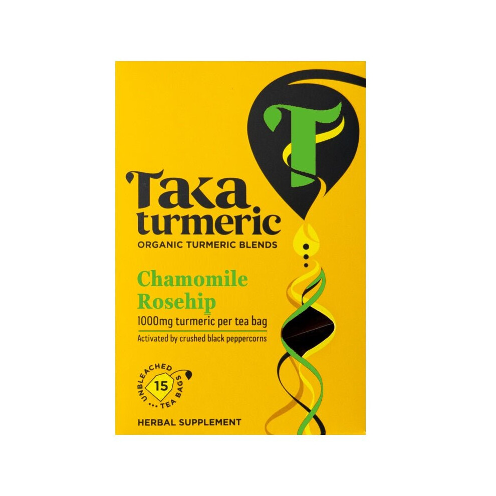 Taka Turmeric Organic Chamomile Rosehip Turmeric Tea Bags 60 Tea Bags - Image 4