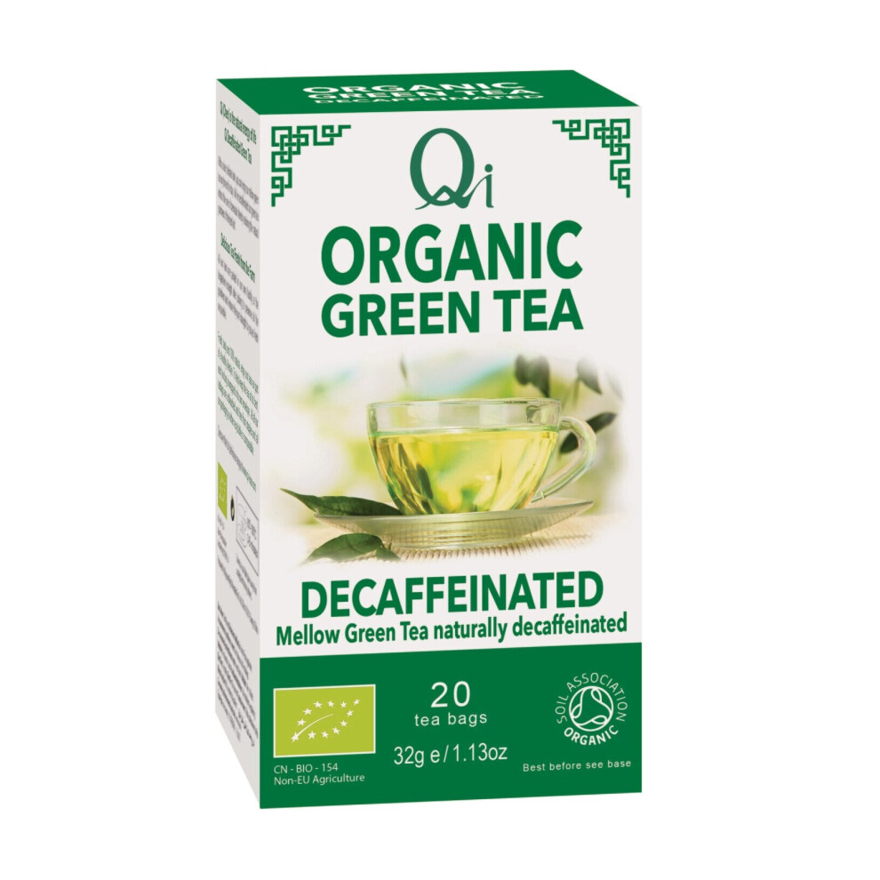 Qi Decaffeinated Green Tea Organic 20 Bags (Pack of 6)