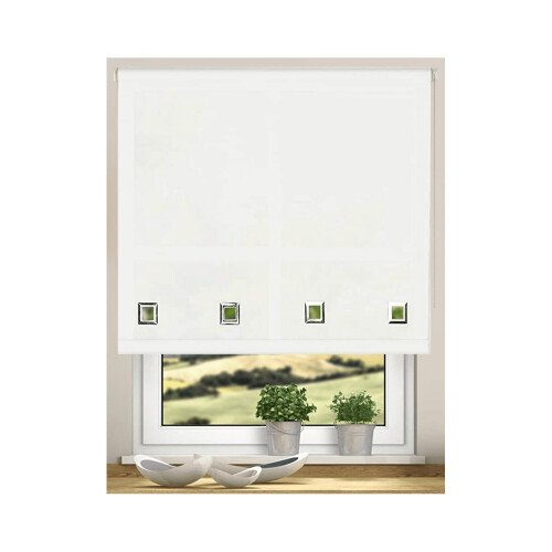 Easy Fit Trimmable Square Eyelet Roller Blinds(White, 210cm (82.67"))