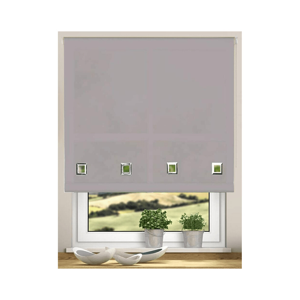 Easy Fit Trimmable Square Eyelet Roller Blinds(Taupe, 180cm (70.86"))-image-OPC-PBRK8NN-NEW