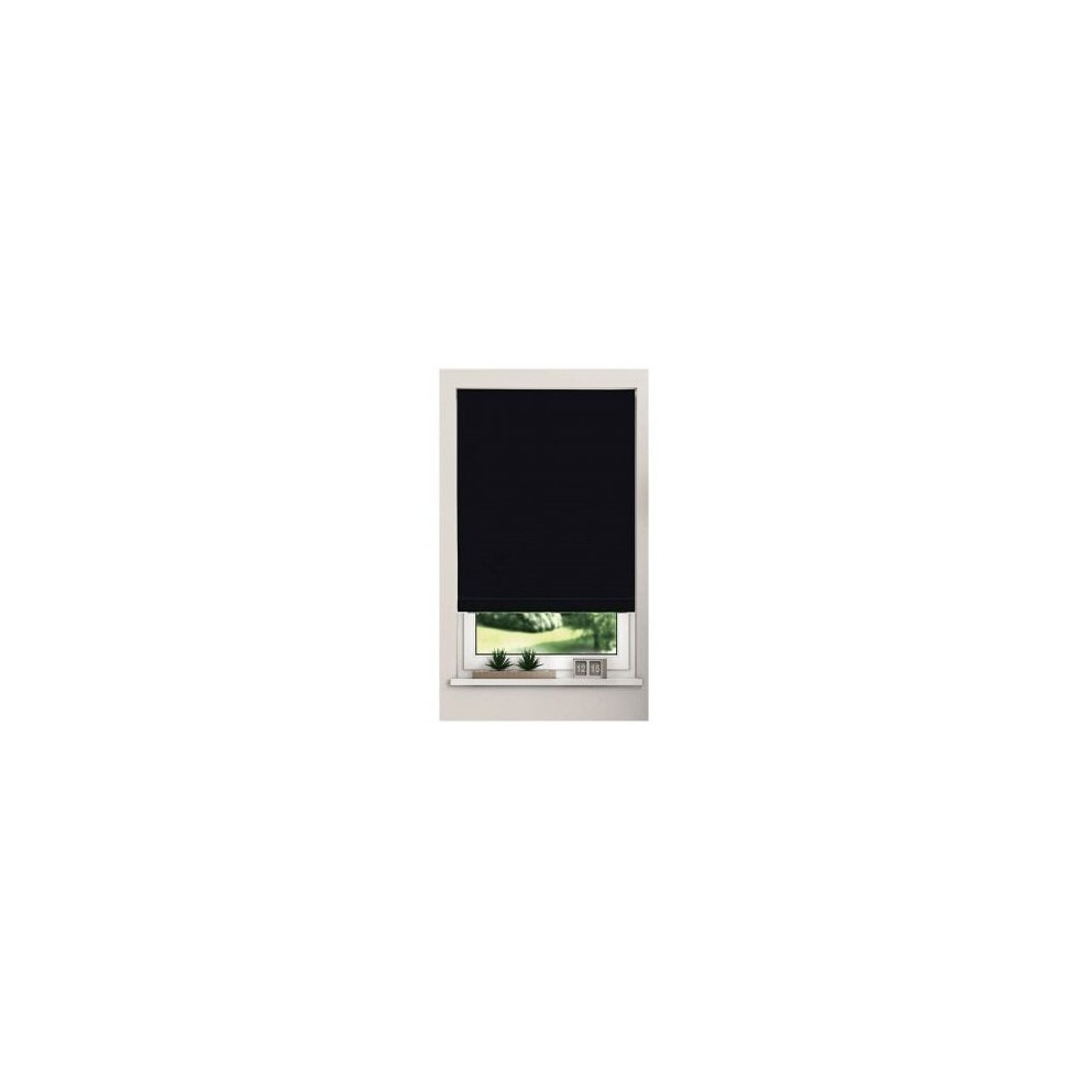 Newedgeblinds Trimmable Thermal Out Roller Blinds - 100Cm, With Fittings & Child Safety Device Black