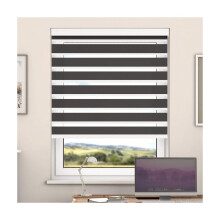 Day And Night Zebra Roller Blind with Cassette(Steel Grey, 170cm x 220cm)