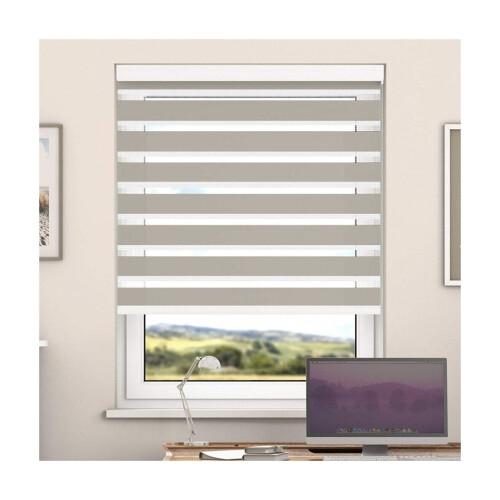 Day And Night Zebra Roller Blind with Cassette(Peach,  50cm x 220cm)