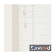 Fine Grain Faux Wood Venetian Blinds with Strings110cm Serene Faux Wood Venetian