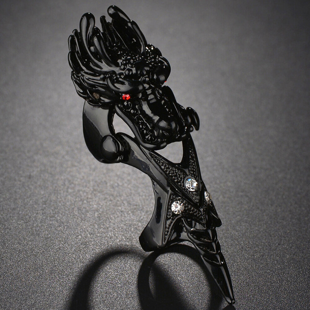 Domineering Dragon Head Metal Punk Opening Ring for Men Adjustable Finger Rings Party Birthday Jewelry Gift-image-OPC-PBRKDD9-NEW
