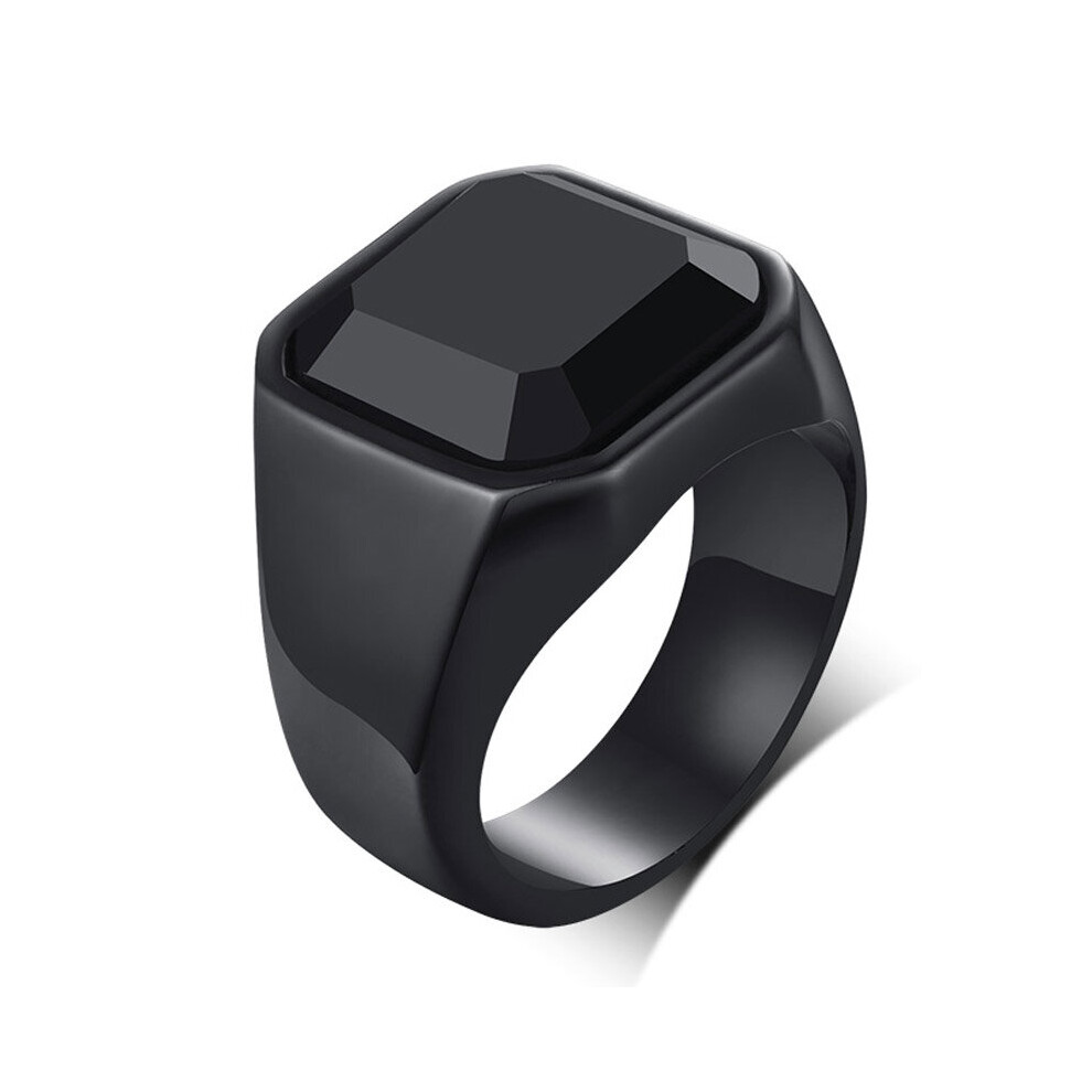 Male Punk Rock Smooth 316L Stainless Steel Cubic Zircon Ring For Men Hip Hop Party Male Wedding Jewelry-image-OPC-PBRKF2G-NEW