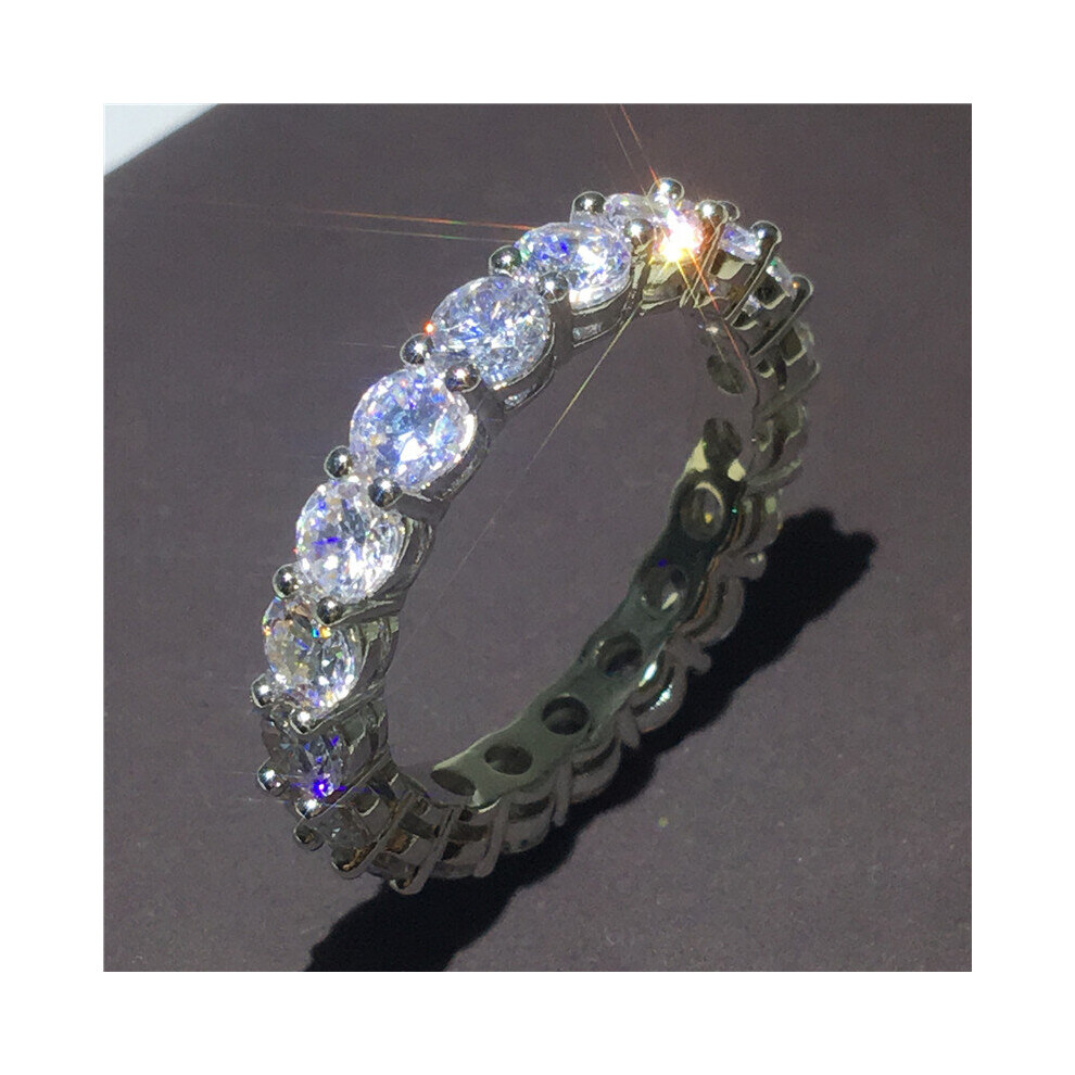 Eternity Promise ring Filled AAAAA cz Couple Engagement Wedding Band Rings for women Men Party Jewelry-image-OPC-PBRKF2W-NEW