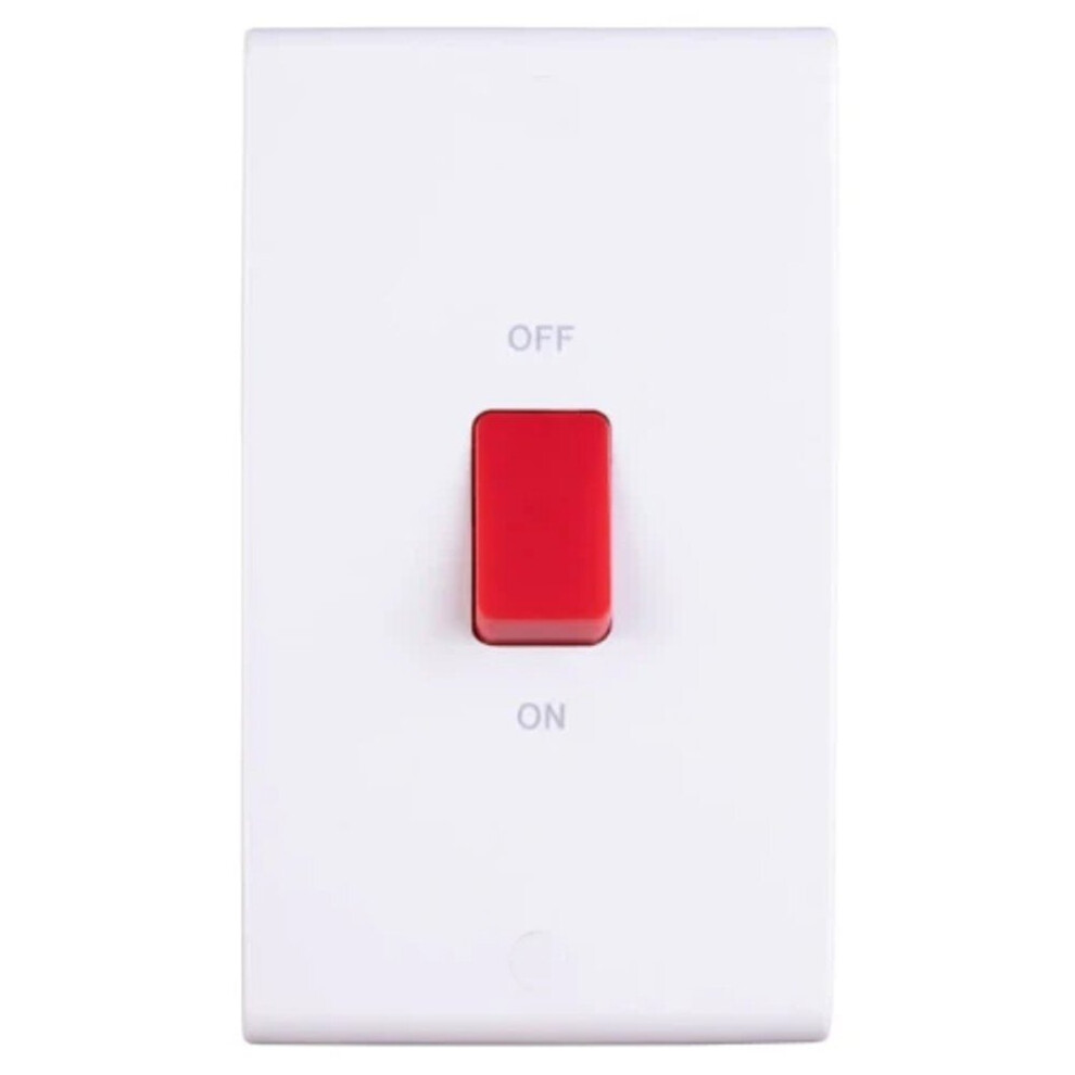 Deta S1301 Double Pole Switch 2 Gang 45 Amp (No Neon) 5029163013011