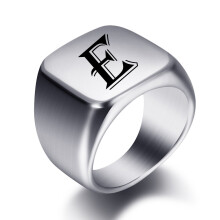 Engraved Name Rings Stainless Steel Personalize Words Initials Letters Signet Ring For Men Women Wedding