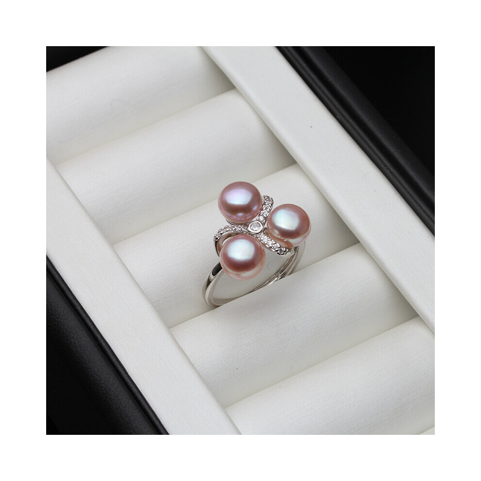Real Freshwater Natural Pearl Rings,Wedding 925 Silver Rings Women Anniversary Party Pink-image-OPC-PBRKGS6-NEW