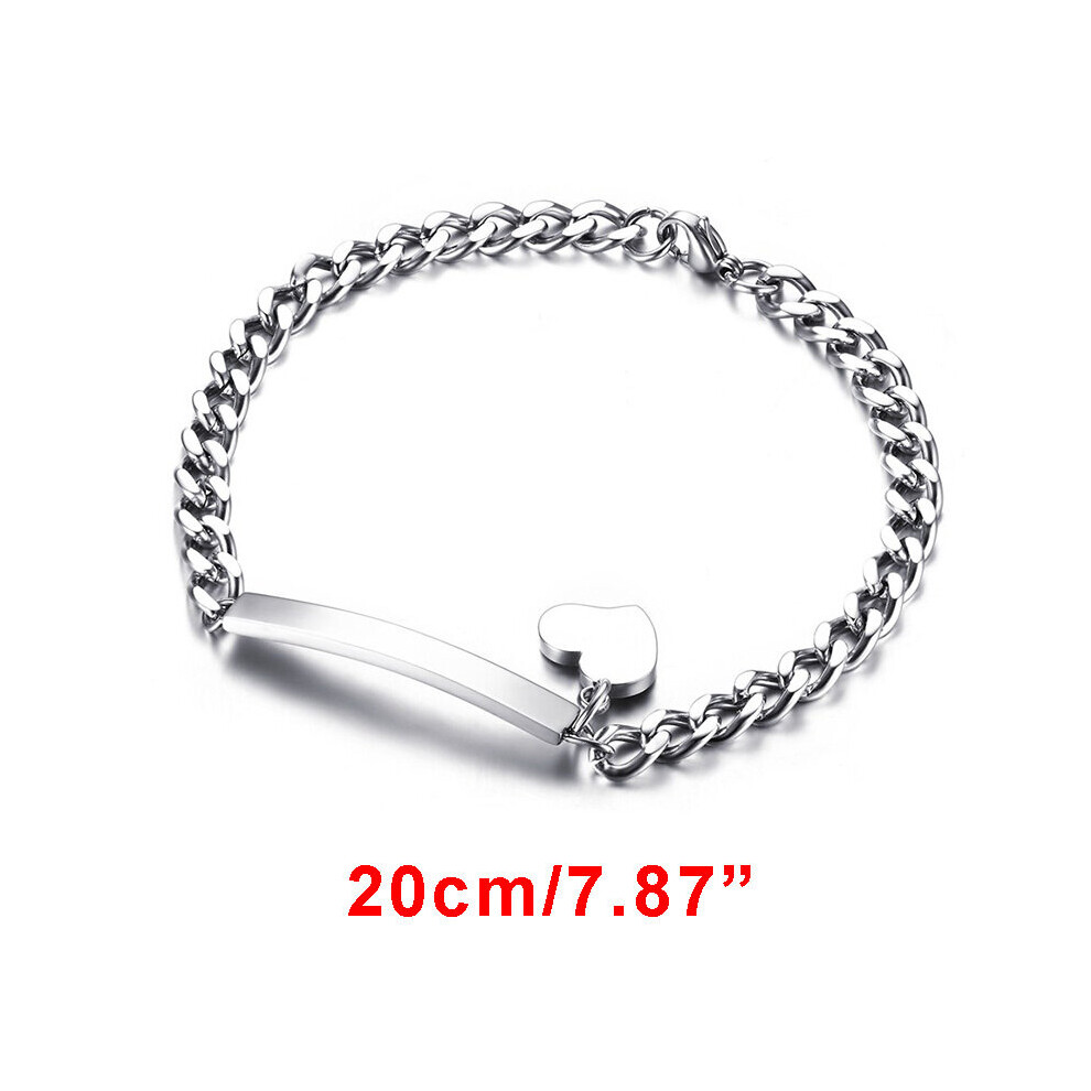 (Reddish Brown, 18cm) Engrave Baby Mom Love Names Bracelets, Stainless Steel Link Chain Wristband, Born Baby Boys Girls Jewelry-image-OPC-PBRKHHD-NEW