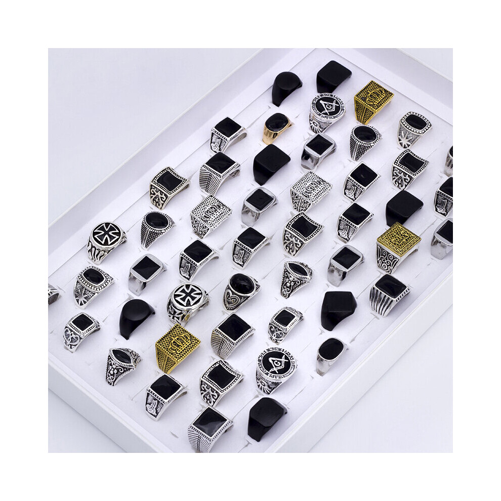 20pcs/lot Square Classic Metal Men Matte Smooth Rings For Women Jewelry Party Bulk Lots-image-OPC-PBRKFNK-NEW