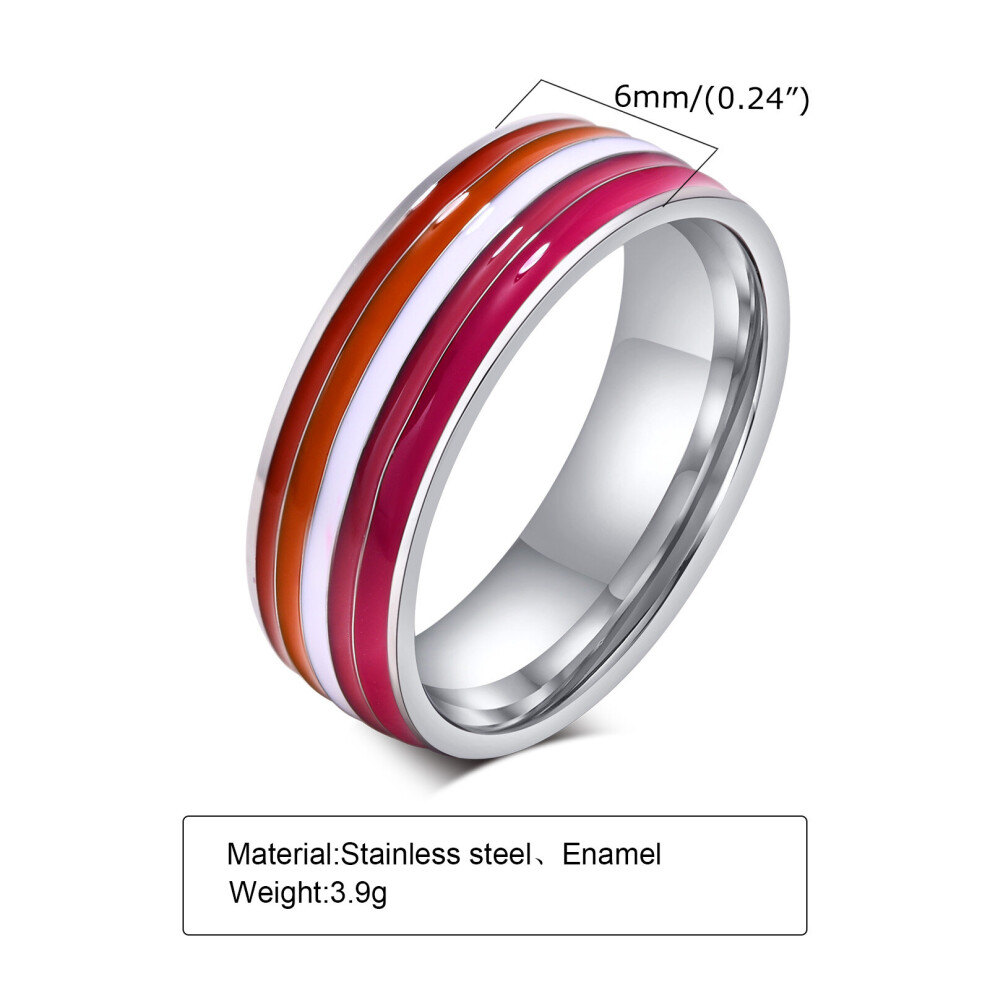 Stainless Steel Lesbian LGBT Ring for Women Couple pride Love Promise Band Stripe Flag Engagement Rings on OnBuy